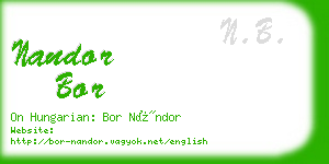 nandor bor business card